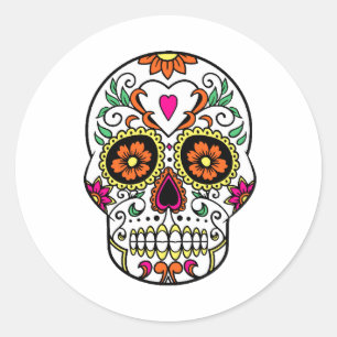 Day of the Dead Sugar Skull Classic Round Sticker