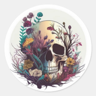 Day of the Dead-Sugar Skull  Classic Round Sticker