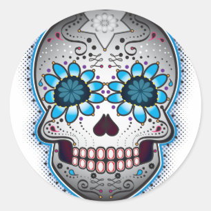 Day Of The Dead Sugar Skull Classic Round Sticker