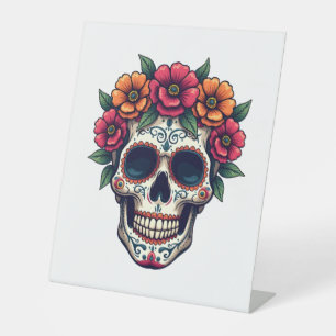 Day of the Dead Sugar Skull � Dia de los Muertos S Pedestal Sign