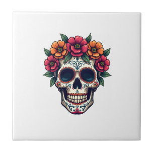 Day of the Dead Sugar Skull � Dia de los Muertos S Tile
