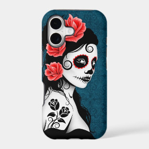 Day of the Dead Sugar Skull Girl - blue