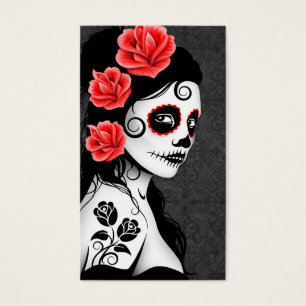 Day of the Dead Sugar Skull Girl - grey