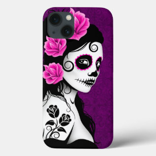 Day of the Dead Sugar Skull Girl – Purple Case-Mate iPhone Case