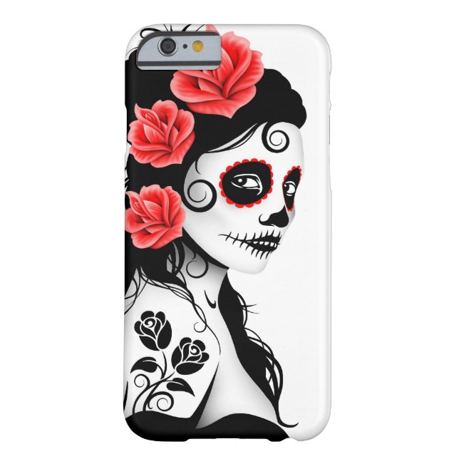 Day of the Dead Sugar Skull Girl – White Case-Mate iPhone Case (Back)