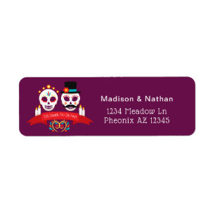 Day of the Dead Sugar Skull Gothic Magenta Wedding