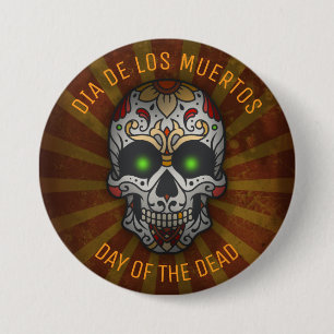 Day of the Dead Sugar Skull   Halloween Custom 7.5 Cm Round Badge
