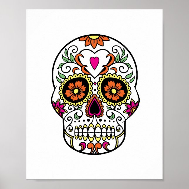 Day of the Dead Sugar Skull Halloween Poster (Front)