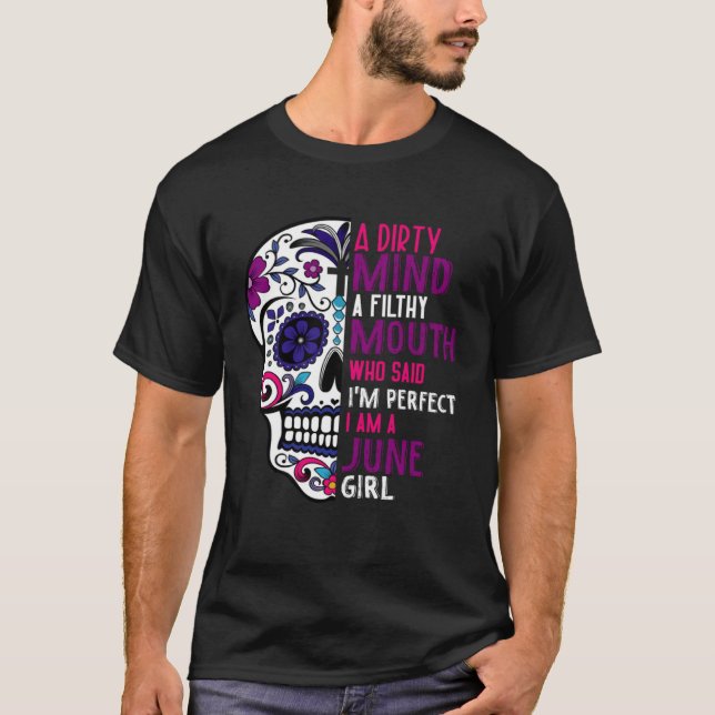 Day Of The Dead Sugar Skull  June GIrl Womens T-Shirt (Front)