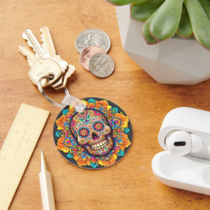 Day of the Dead Sugar Skull Key Ring