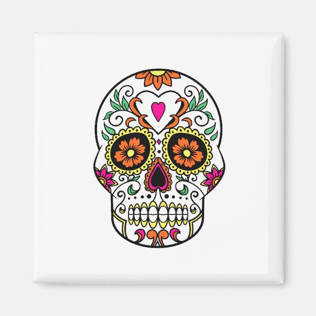 Day of the Dead Sugar Skull Magnet (Front)