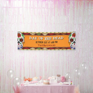 Day of the Dead Sugar Skull Mexican Halloween Banner