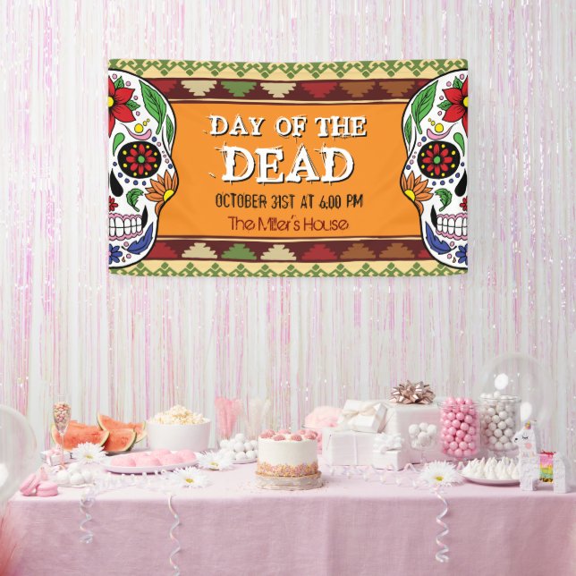 Day of the Dead Sugar Skull Mexican Halloween Banner (Party)