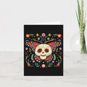 Day Of The Dead Sugar Skull Monarch Butterfly Día  Card