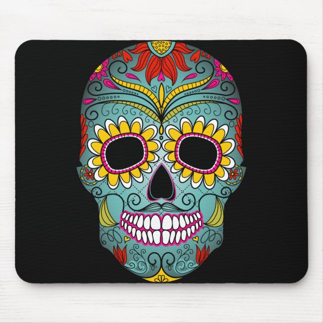 Day of the Dead Sugar Skull Mouse Mat (Front)
