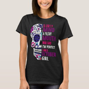 Day Of The Dead Sugar Skull  October GIrl Womens T-Shirt
