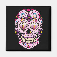 Day of the Dead Sugar Skull Pink Magnet
