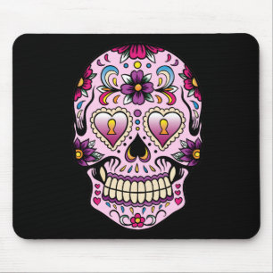 Day of the Dead Sugar Skull Pink Mouse Mat