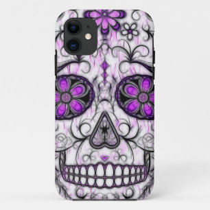 Day of the Dead Sugar Skull - Pink & Purple 1.0 iPhone 11 Case