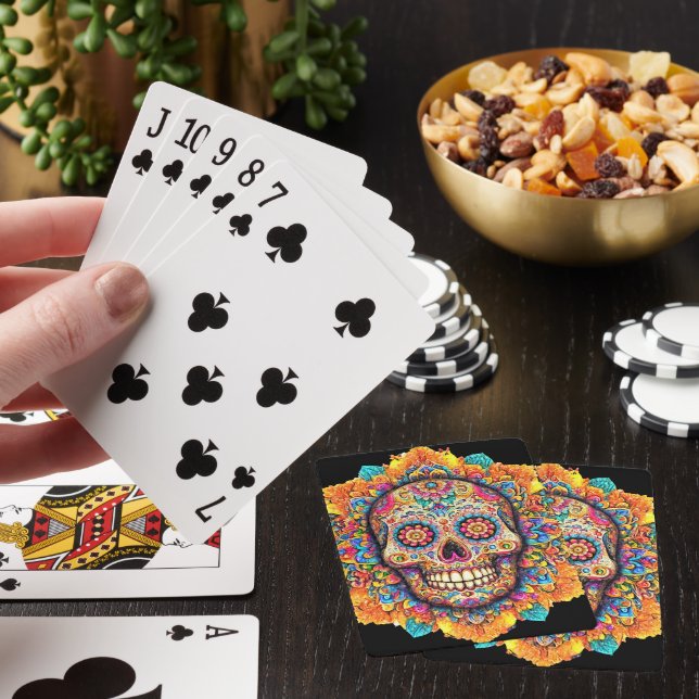 Day of the Dead Sugar Skull Playing Cards (In Situ)