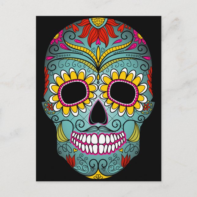 Day of the Dead Sugar Skull Postcard (Front)