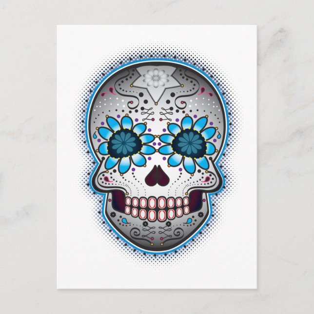Day Of The Dead Sugar Skull Postcard (Front)