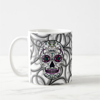 Day of the Dead Sugar Skull - Swirly Multi Colour Coffee Mug