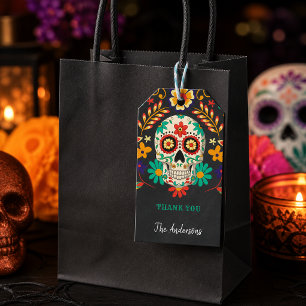 Day of the Dead Sugar Skull Thank You Gift Tags