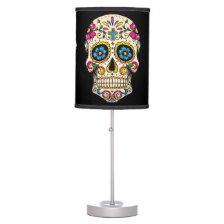 Day of the Dead Sugar Skull with Cross Desk Lamps