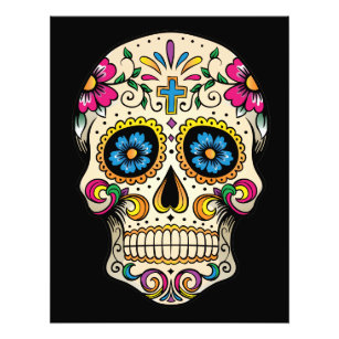 Day of the Dead Sugar Skull with Cross Photo Print