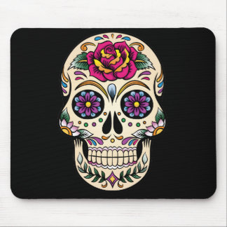 Day of the Dead Sugar Skull with Rose Mouse Mat