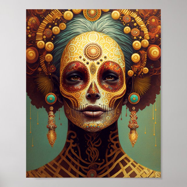 Day Of The Dead Sugar Skull Woman Poster (Front)