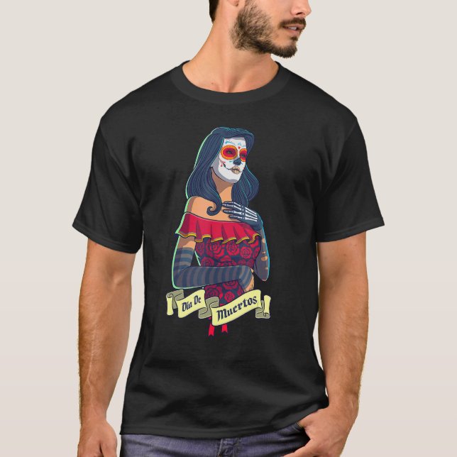 Day of the Dead Sugar Skull Women La Catrina T-Shirt (Front)