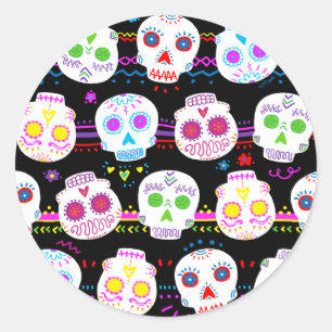 Day of the Dead Sugar Skulls Classic Round Sticker