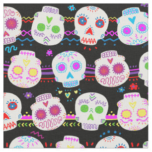 Day Of The Dead Sugar Skulls Fabric