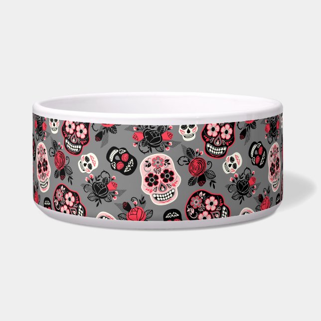 Day of the Dead Sugar Skulls, grey (Front)