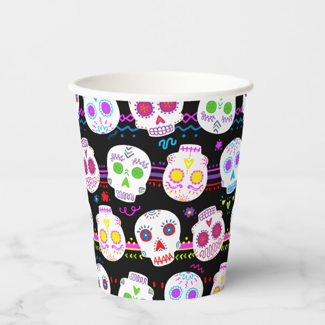 Day of the Dead Sugar Skulls Paper Cups (Front)