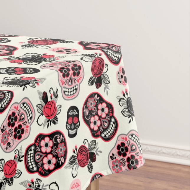 Day of the Dead Sugar Skulls Tablecloth (In Situ)
