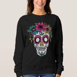 Day Of The Dead Surge Skull Flower Sugar Skull Sweatshirt