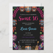 Day of the Dead Sweet 16 invitation