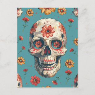 Day of the dead themed design postcard