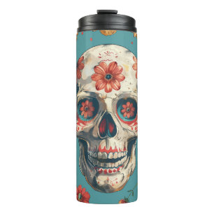 Day of the dead themed design thermal tumbler