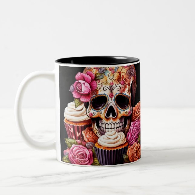 Day of the Dead  Two-Tone Coffee Mug (Left)