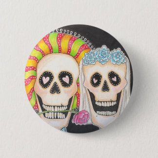 Day of the Dead Wedding Button