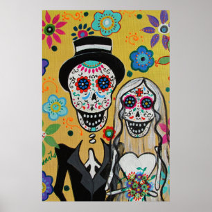 Day of the Dead Wedding Couple Poster