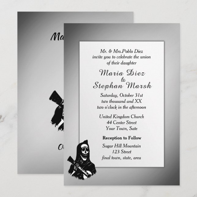 Day of the Dead Wedding Invitation (Front/Back)