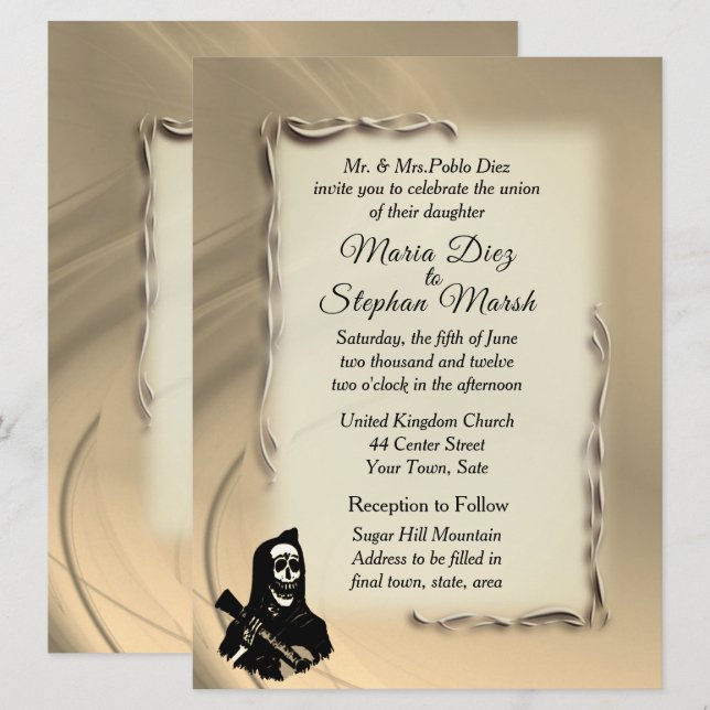 Day of the Dead Wedding Invitations (Front/Back)