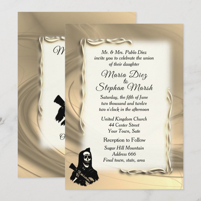 Day of the Dead Wedding Invitations (Front/Back)