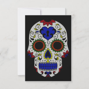 Day of the Dead with Blue Key Heart Invitation