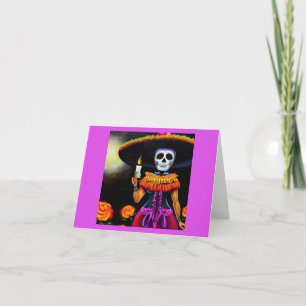 Day of the Dead Woman 2 Holiday Card